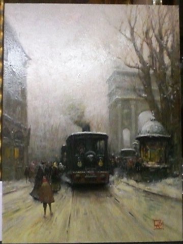 arco della pace e treno per gallarate cm 40 x 30